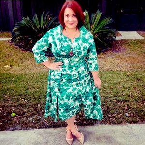 Trashy Diva Jade Watercolor Martini Dress (size 18) & Jacket (size 16)